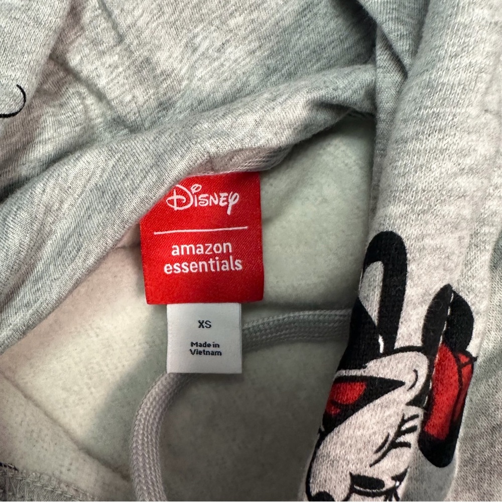 Disney Amazon Essentials Minnie Mouse Pullover Hoodie Gray Women XS - Picture 4 of 7